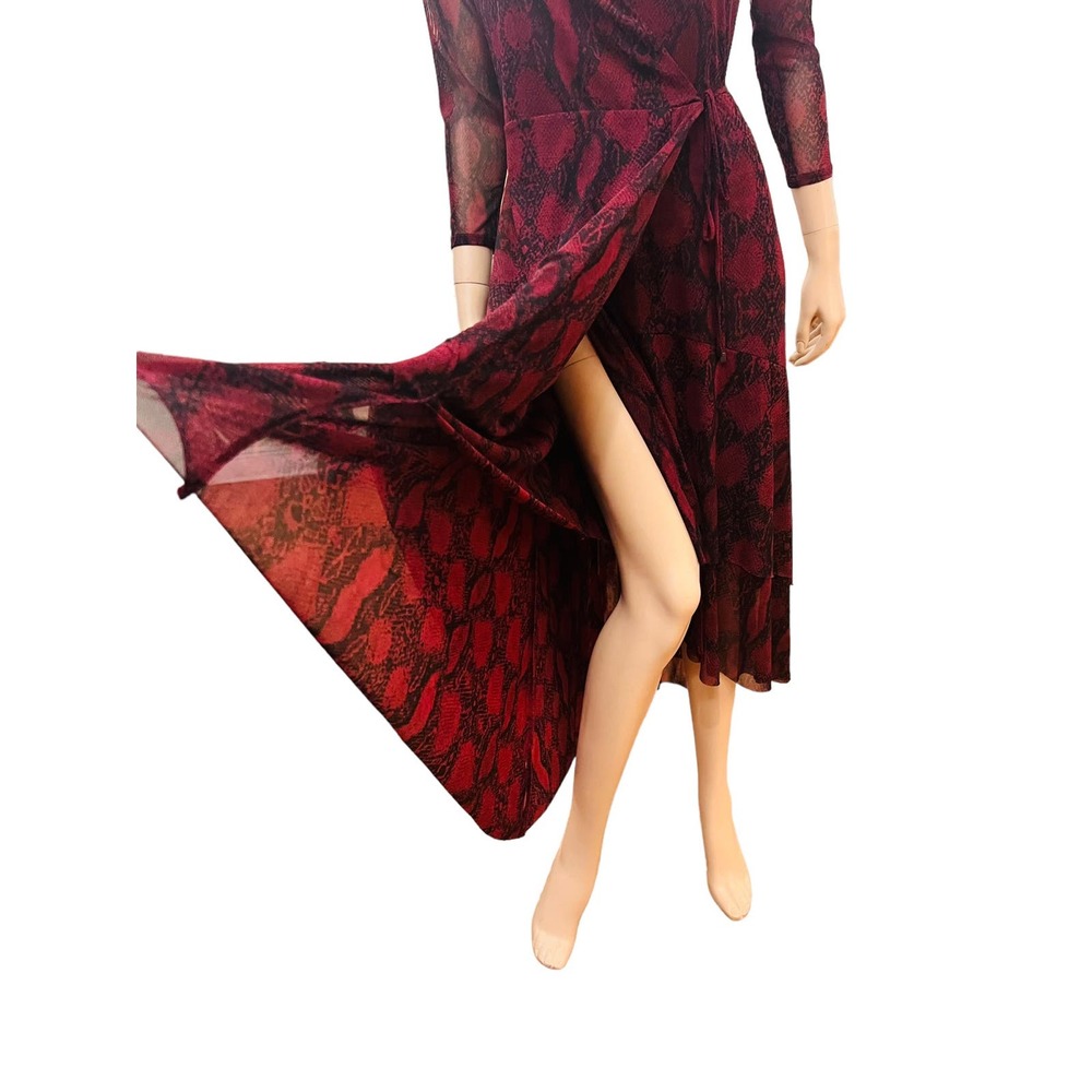 Whbm Python Print Mesh Wrap Dress New W/ Tag Sz 4… - image 6